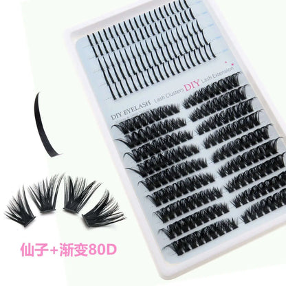 Upgraded DIY Spiky Fairy Lash Clusters - Fluffy 80D & 100D Mix Individual Lashes, Black Stem, 150pcs, 10-22mm - COLMAGIC