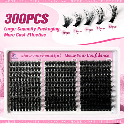ColMagic DIY Mixed Eyelashes Kit 10-1ColMagic DIY Eyelash Kit 300 Clusters 10–18mm | Natural Volume Lashes Waterproof - COLMAGIC