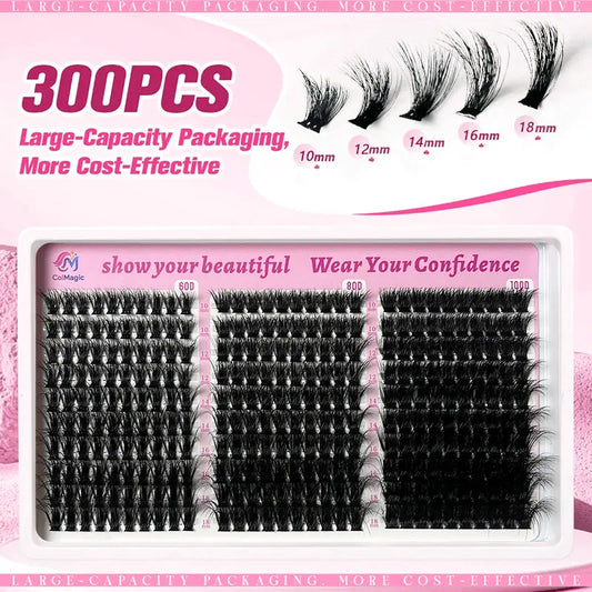 ColMagic DIY Mixed Eyelashes Kit 10-1ColMagic DIY Eyelash Kit 300 Clusters 10–18mm | Natural Volume Lashes Waterproof - COLMAGIC