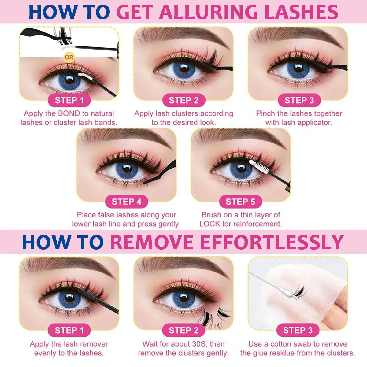 ColMagic 8-16mm Mixed Length DIY Lashes - Waterproof Anti-Allergy Lash Kit for Beginners (Full Tools Included) - COLMAGIC