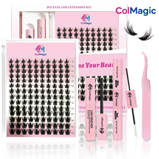 ColMagic 8-16mm Mixed Length DIY Lashes - Waterproof Anti-Allergy Lash Kit for Beginners (Full Tools Included) - COLMAGIC