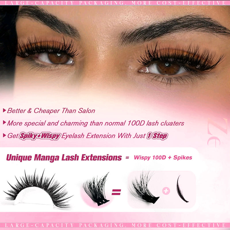 ColMagic DIY Mixed Eyelashes Kit 10-18mm 60D/80D/100D Curls 300 Clusters Waterproof Hypoallergenic Lightweight for Natural No-Makeup Look Daily Wear Cosmetic Gentle soft fluffy volume  fans