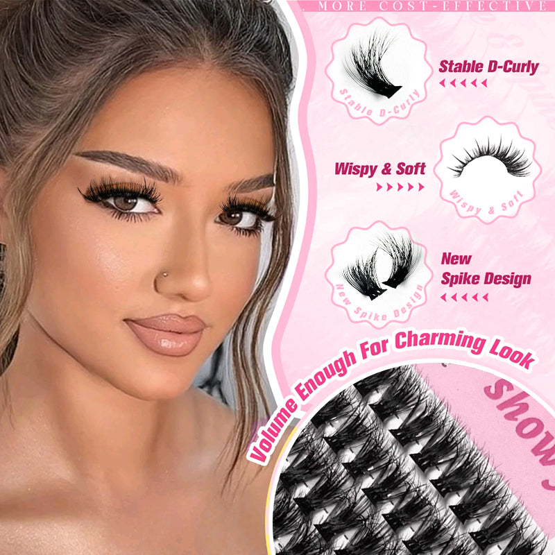 ColMagic DIY Mixed Eyelashes Kit 10-18mm 60D/80D/100D Curls 300 Clusters Waterproof Hypoallergenic Lightweight for Natural No-Makeup Look Daily Wear Cosmetic Gentle soft fluffy volume  fans