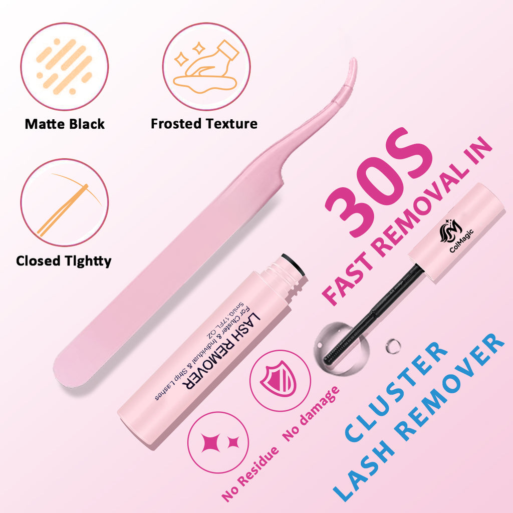 ColMagic DIY Lash Mixed Length Set (5-18mm) features anti-allergy and waterproof properties, delivering a voluminous and lightweight look.It includes long-lasting lash adhesive, sealant, tweezers, and makeup remover, making it ideal for beginner girls.
