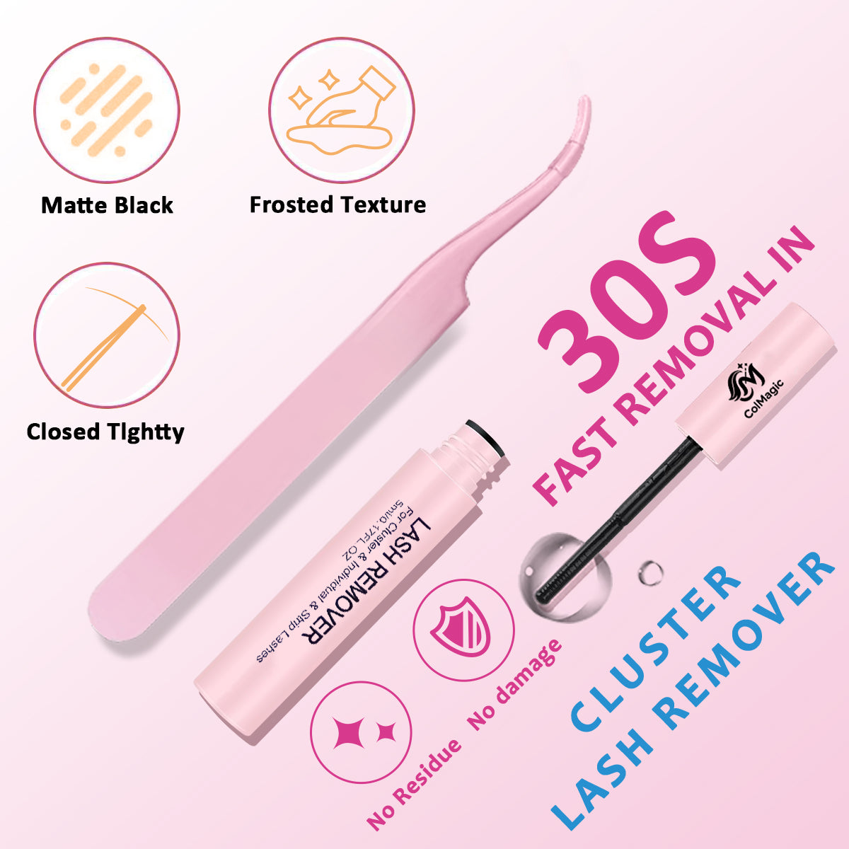 ColMagic DIY Lash Mixed Length Set (5-18mm) features anti-allergy and waterproof properties, delivering a voluminous and lightweight look.It includes long-lasting lash adhesive, sealant, tweezers, and makeup remover, making it ideal for beginner girls.
