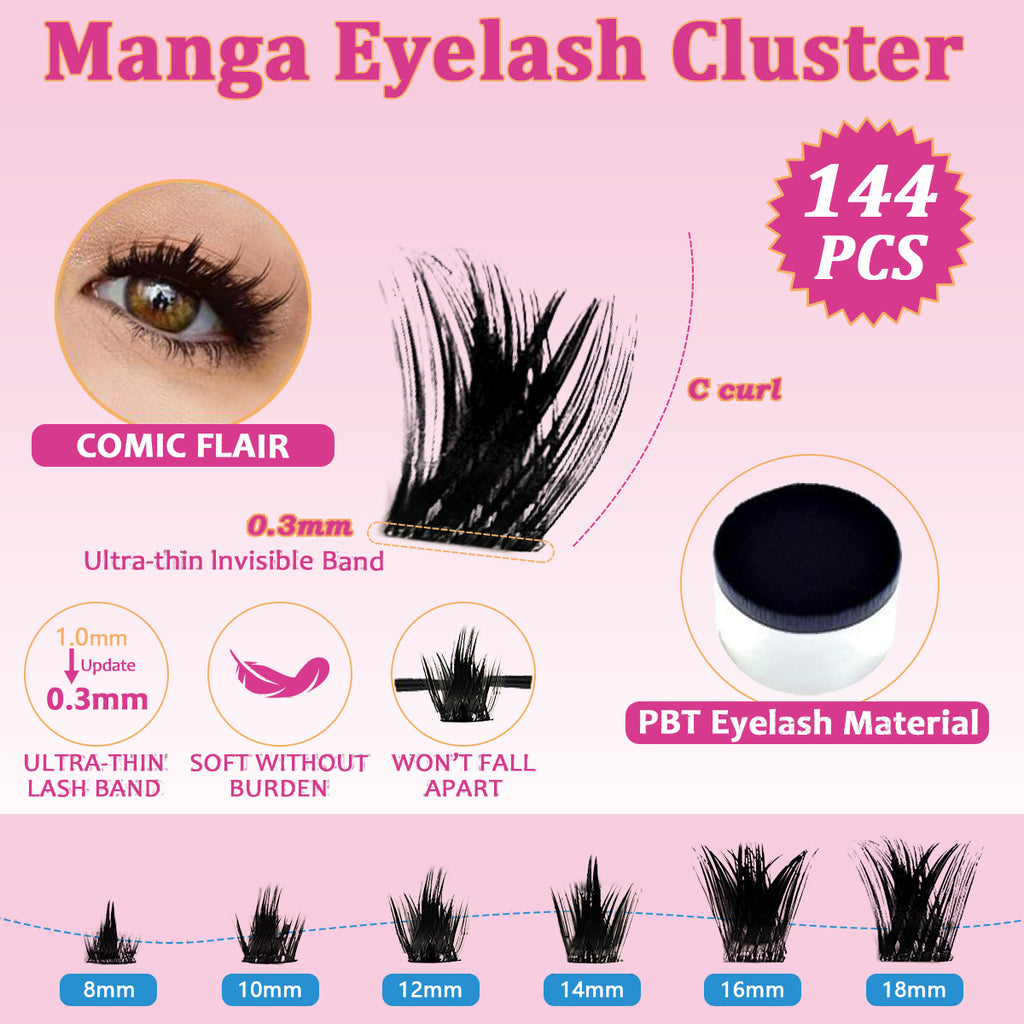 ColMagic DIY Lash Mixed Length Set (5-18mm) features anti-allergy and waterproof properties, delivering a voluminous and lightweight look.It includes long-lasting lash adhesive, sealant, tweezers, and makeup remover, making it ideal for beginner girls.