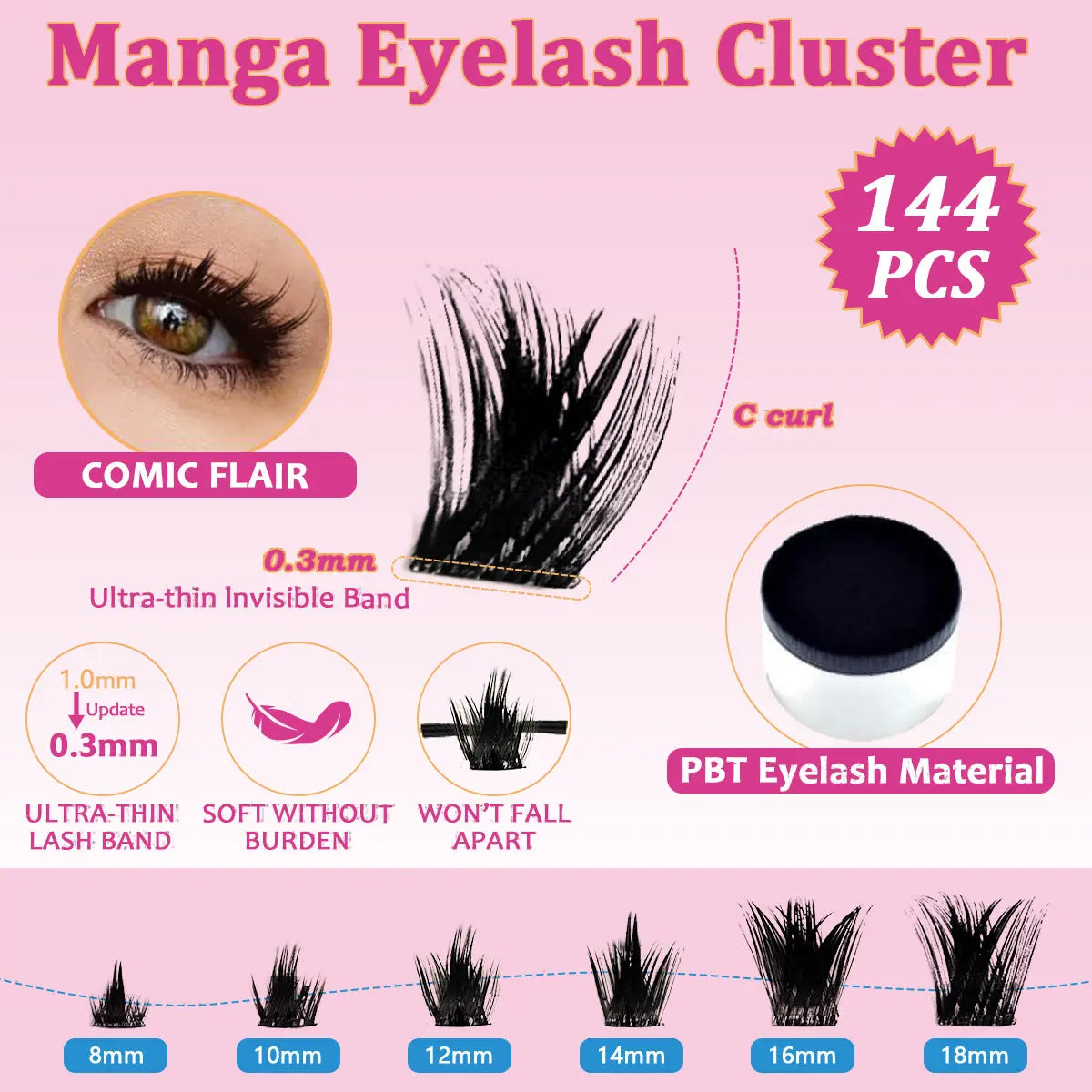 ColMagic DIY Lash Mixed Length Set (5-18mm) features anti-allergy and waterproof properties, delivering a voluminous and lightweight look.It includes long-lasting lash adhesive, sealant, tweezers, and makeup remover, making it ideal for beginner girls. - COLMAGIC