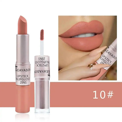 TEAYASON 2 in 1 Double-Ended Lipstick & Lip Gloss, Long Lasting Waterproof Matte Lipstick, Multi-Use Lip Tint for Lips, Cheeks & Eyes, 12 Colors - COLMAGIC