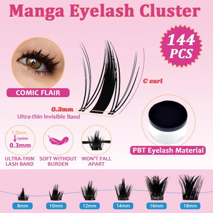 ColMagic 8-16mm Mixed Length DIY Lashes - Waterproof Anti-Allergy Lash Kit for Beginners (Full Tools Included) - COLMAGIC