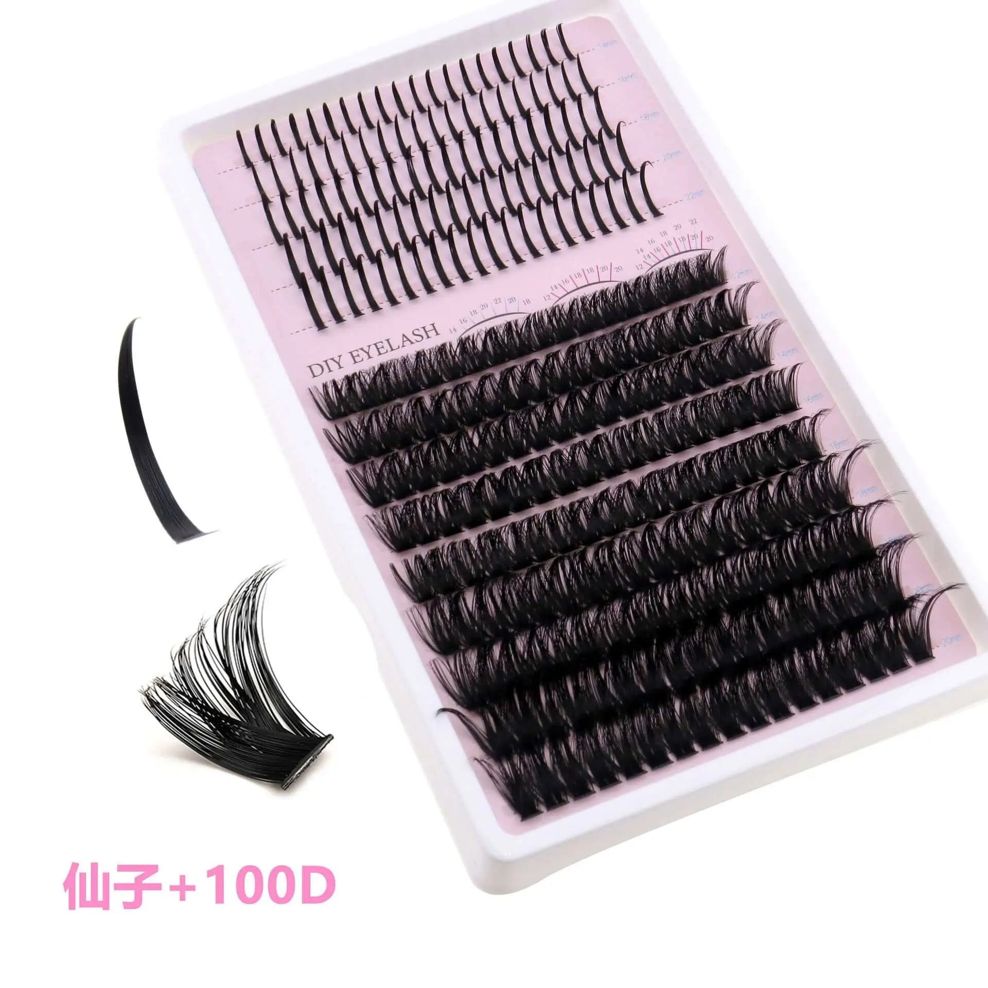 Upgraded DIY Spiky Fairy Lash Clusters - Fluffy 80D & 100D Mix Individual Lashes, Black Stem, 150pcs, 10-22mm - COLMAGIC