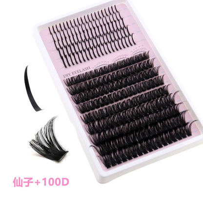 Upgraded DIY Spiky Fairy Lash Clusters - Fluffy 80D & 100D Mix Individual Lashes, Black Stem, 150pcs, 10-22mm - COLMAGIC