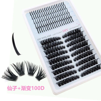 Upgraded DIY Spiky Fairy Lash Clusters - Fluffy 80D & 100D Mix Individual Lashes, Black Stem, 150pcs, 10-22mm - COLMAGIC